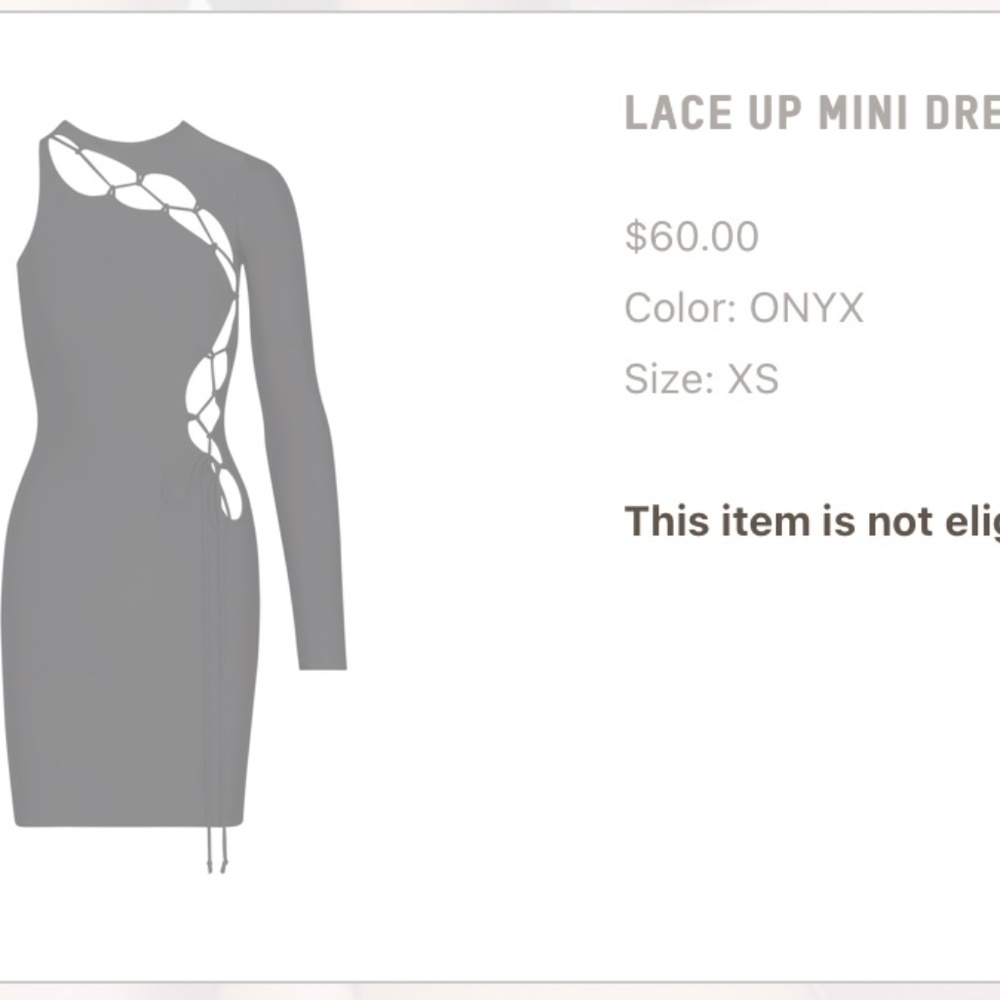 Skims Lace Up Mini Dress Black